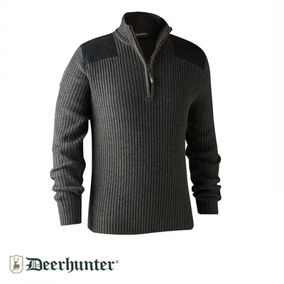 DEERHUNTER Rogaland Yarım Fermuarlı Gri Kazak L