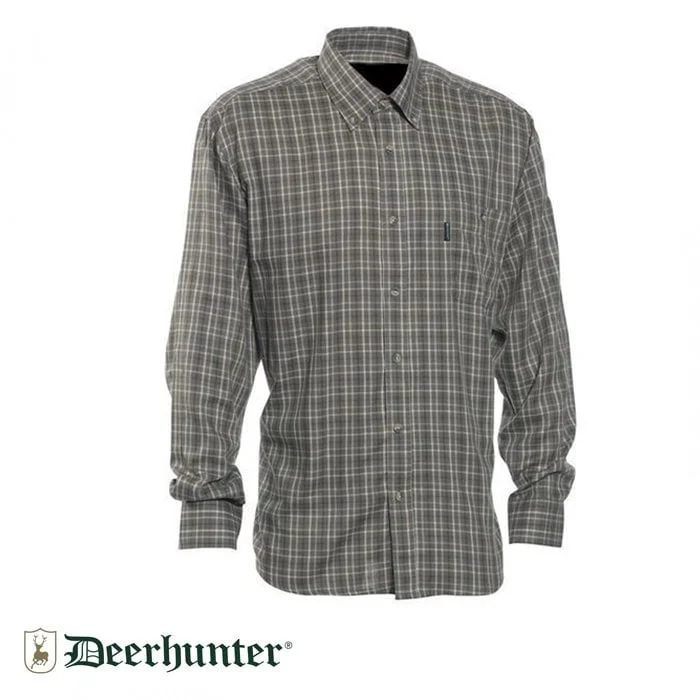 T. DEERHUNTER Waylon 399 Yeşil Kareli Uzun Kol Gömlek 41/42