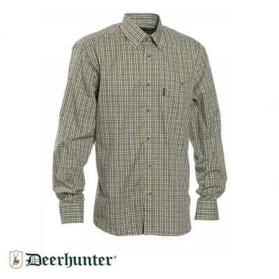 T. DEERHUNTER Wyatt Yeşil Kareli Uzun Kol Gömlek 43/44
